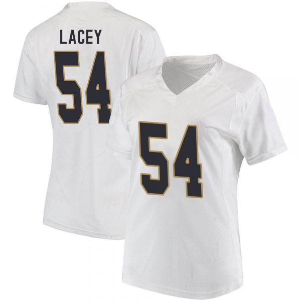 Jacob Lacey Notre Dame Fighting Irish NCAA Women's #54 White Game College Stitched Football Jersey ENT2755HB